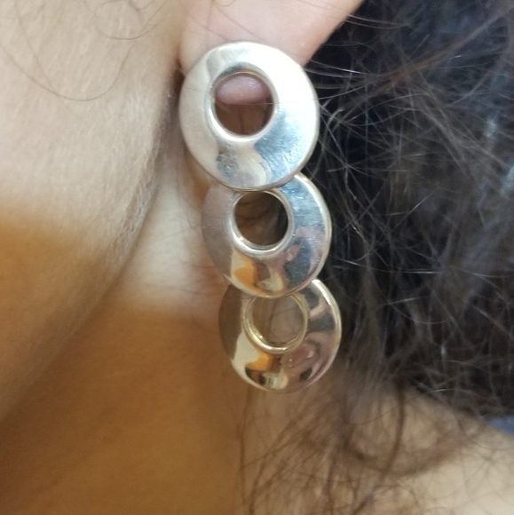 MayaMor Israel Geometric Sterling Silver Vintage Earring